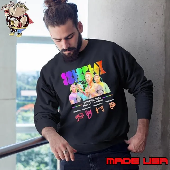 Europe Tour 2024 Coldplay Music Of The Spheres Signatures Sweatshirt