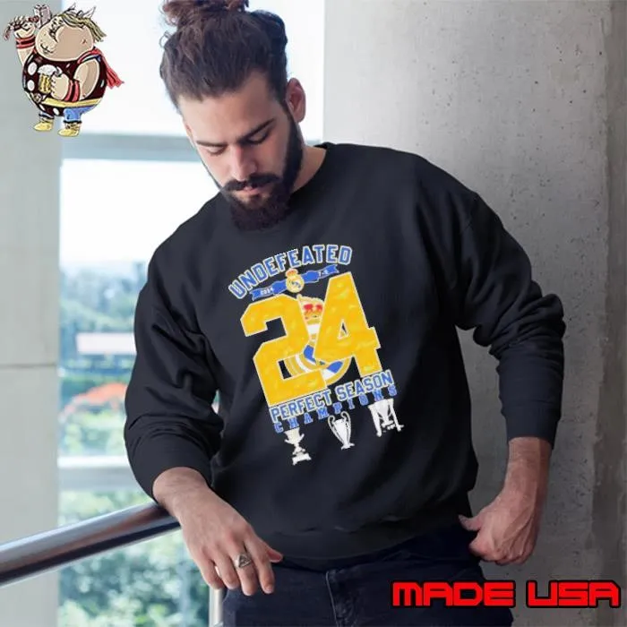 Funny Undefeated Real Madrid 2024 Perfect Season Champions Shirt