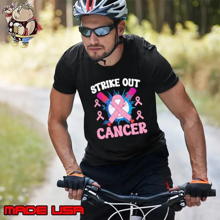 Month Softball Fight Pink Strike Out Breast Cancer Awareness T-Shirt