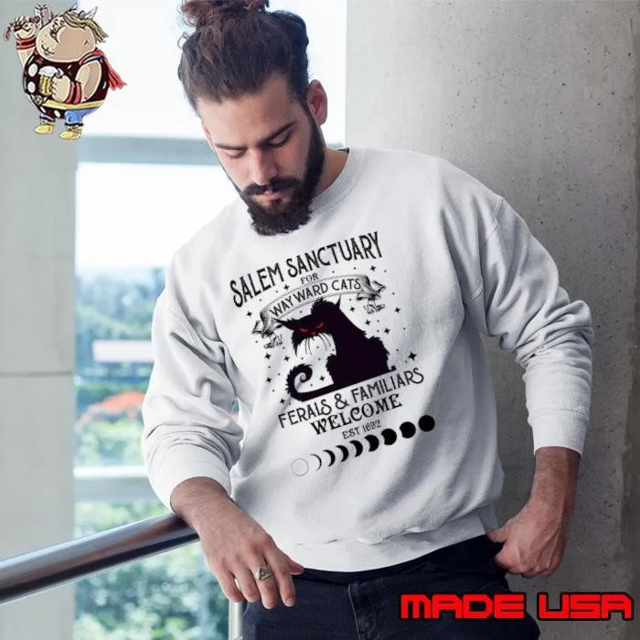 Salem Sanctuary For Way Ward Cats Ferals And Familiars Welcome Salem Witch Wayward Cats LTSD Sweatshirt