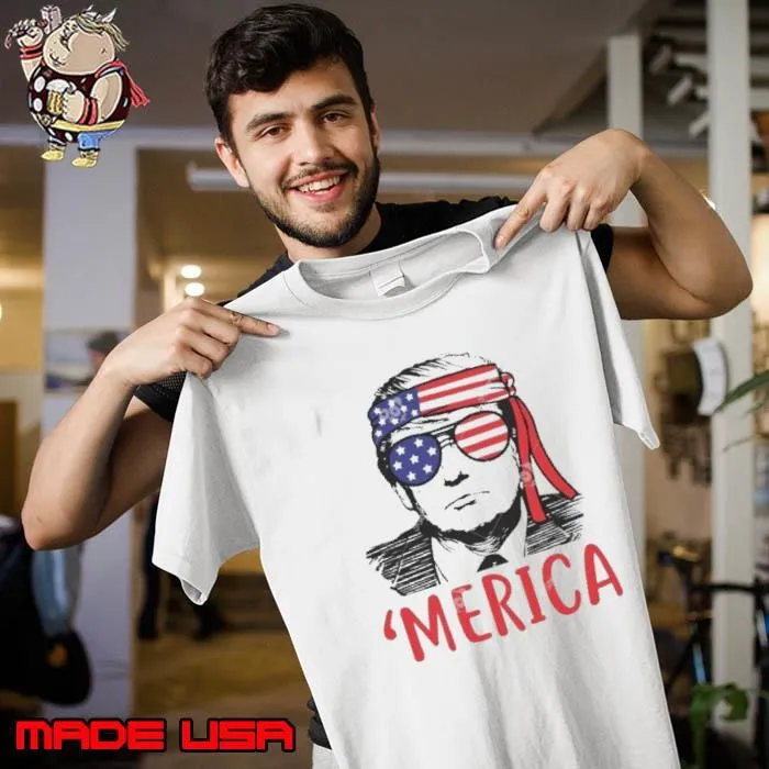 Trump Merica Donald Trump 4th Of July Trump Sunglasses Usa Flag shirt