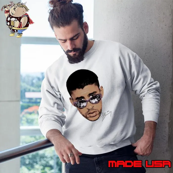 Bad Bunny Big Face Puerto Rican rapper, singer and record producer s Sweatshirt