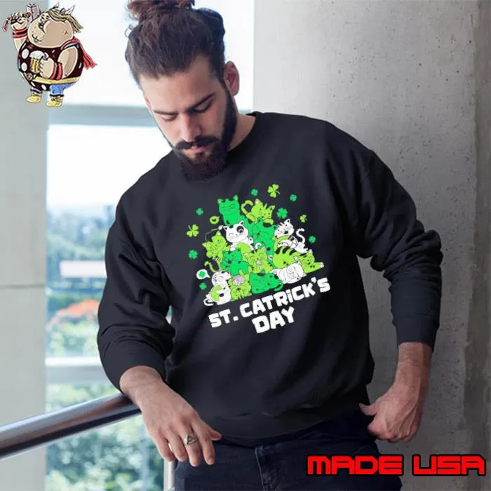St Catrick's Irish Cat St Patricks Day Humor Sham s Sweatshirt