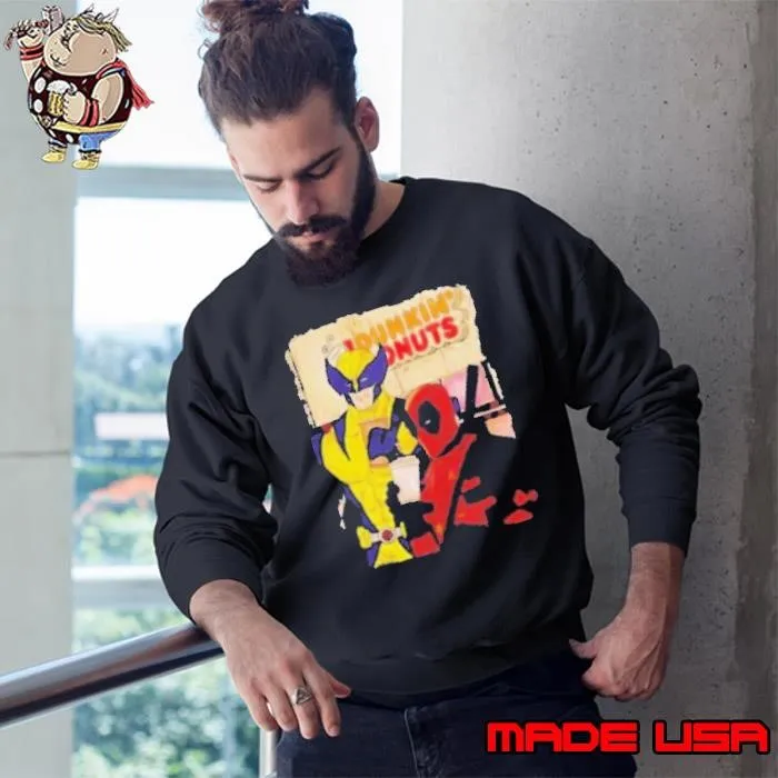 Awesome Deadpool and wolverine dunkin donuts Sweatshirt
