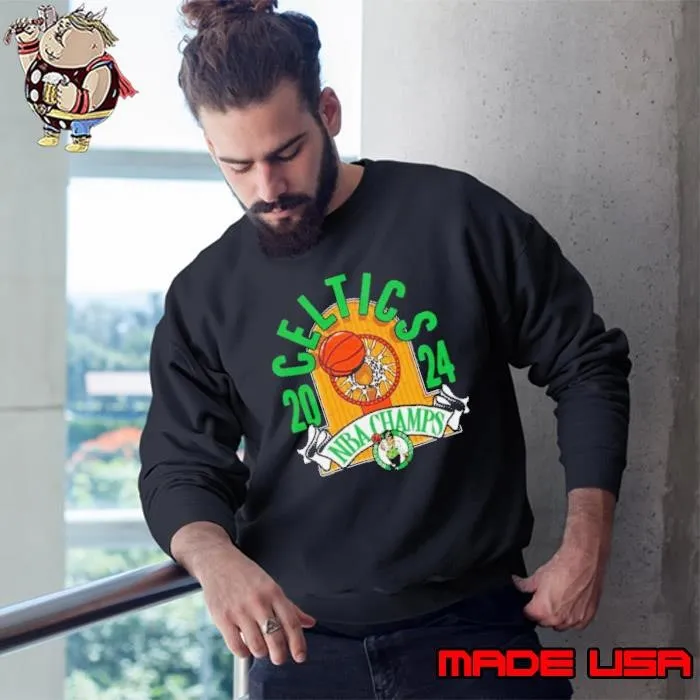 Boston Celtics 2024 NBA Finals Champions Hardwood Banner Tri-Blend Sweatshirt