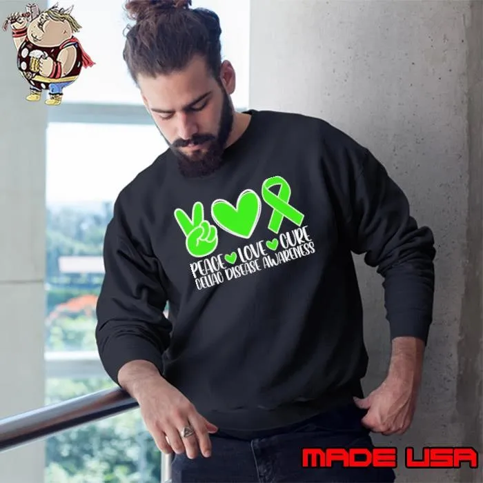 Celiac Disease Awareness Peace Love Cure Sweatshirt