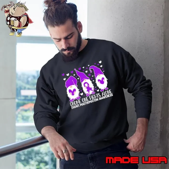 Chiari Malformation Awareness Gnome One Fights Alone Sweatshirt