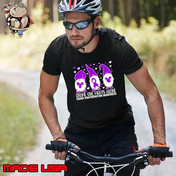 Chiari Malformation Awareness Gnome One Fights Alone T-Shirt