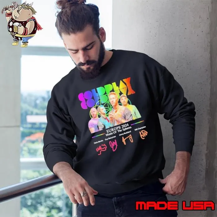 Europe Tour 2024 Coldplay Music Of The Spheres Signatures Sweatshirt