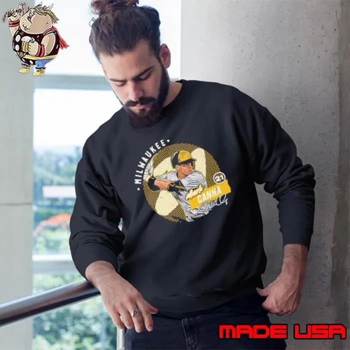 Mark Canha American professional baseball outfielder Milwaukee Dots Sweatshirt
