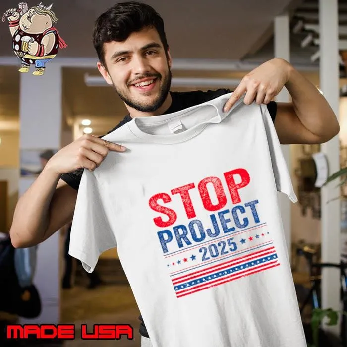 Stop Project 2025 Flag USA Stars Election Unisex