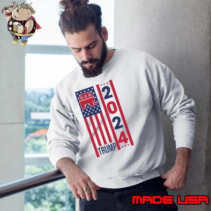 Trump 2024 elephant american flag election T-Shirt