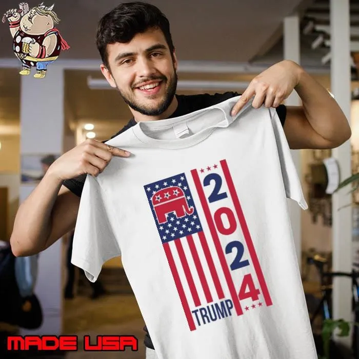 Trump 2024 elephant american flag election Unisex