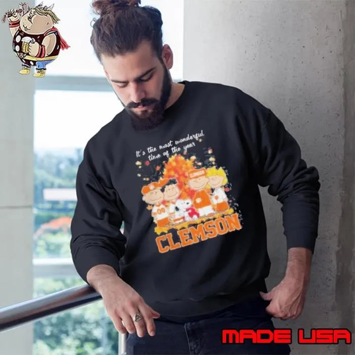 2024 Clemson Tigers x Peanuts Snoopy Is The Most Wonderful Time Of The Year Sweatshirt