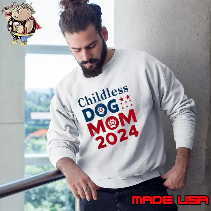 Childless Dog Mom Dog Lady Voting Patriotic Dog Paw Stars Election 2024 Sweatshirt