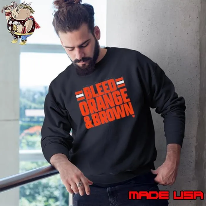 Cleveland Football Bleed Orange Brown Shirt