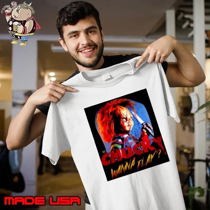 Creepy Portrait Child’s Play Chucky Wanna Play shirt