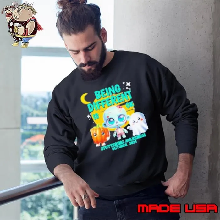 Halloween Being Different Is Ok Stuttering Awareness October 2024 Sweatshirt