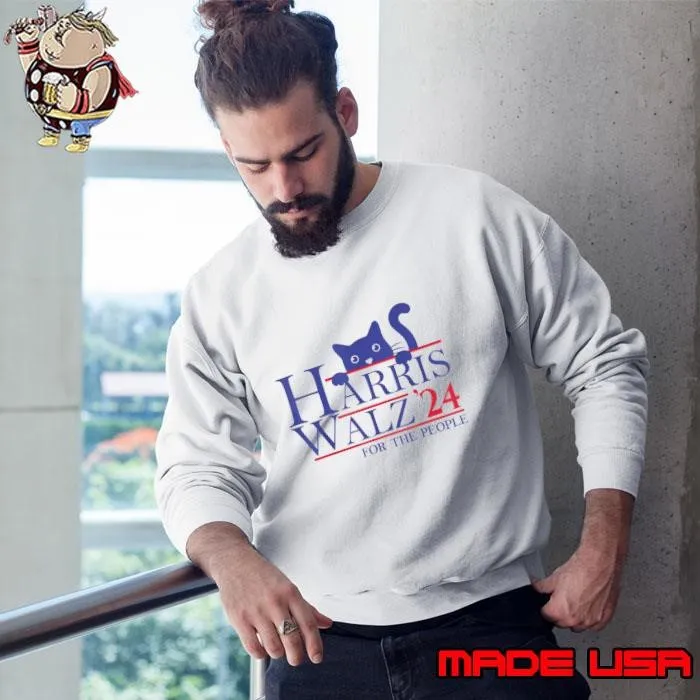 Harris Waltz 2024 For The People Cat Lady Kamala Vote Sweatshirt
