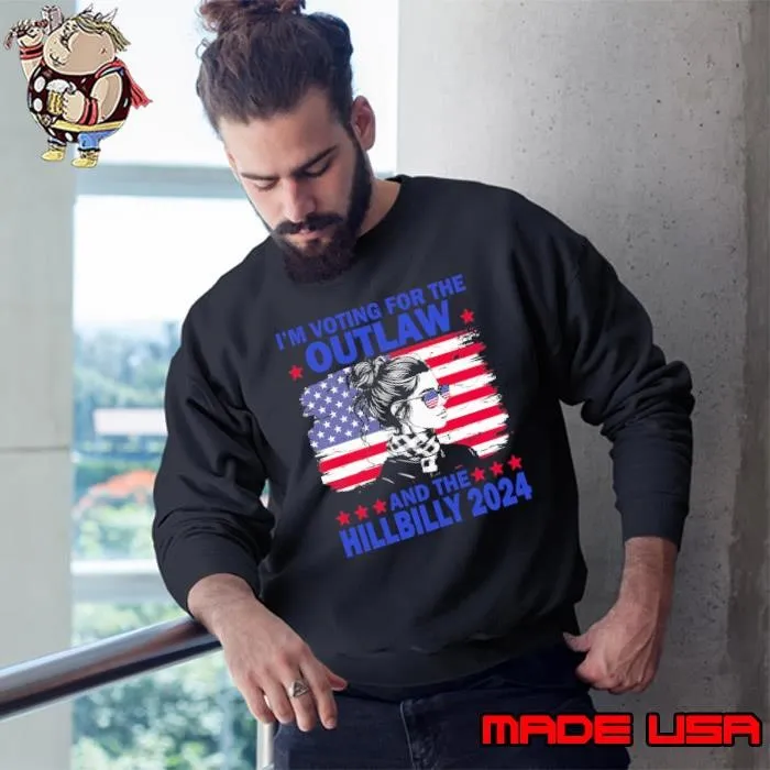 I'm Voting For the Outlaw and the Hillbilly 2024 US Flag T-Shirt