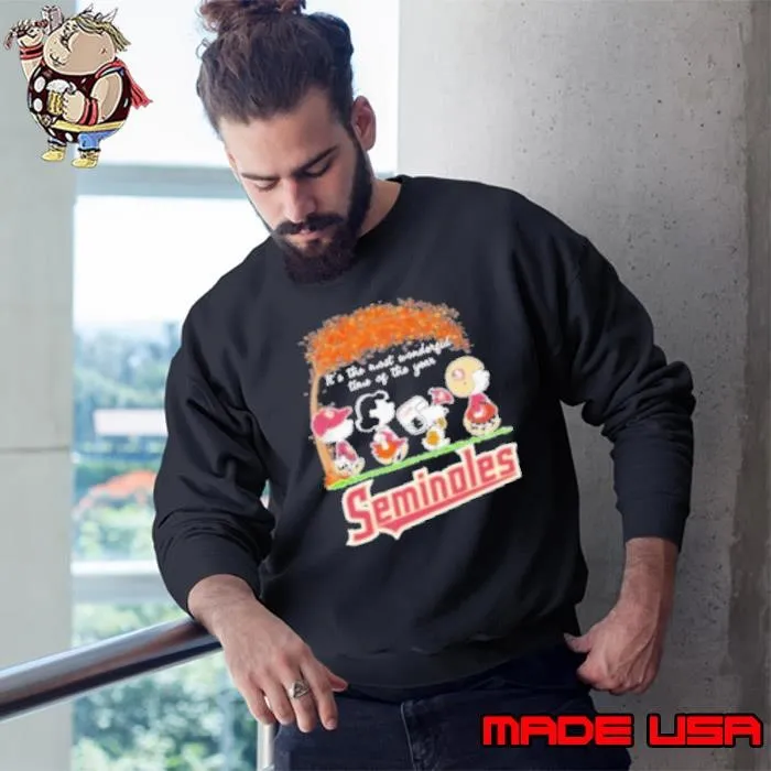 It'S The Most Wonderful Time Of The Year Peanuts Characters X Florida State Seminoles Sweatshirt