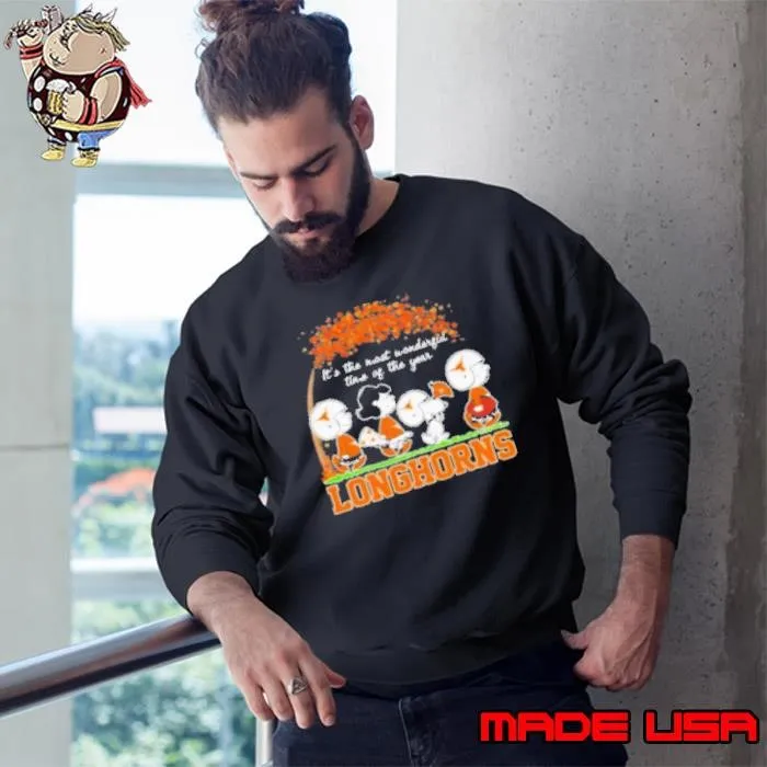 It'S The Most Wonderful Time Of The Year Peanuts Characters X Texas Longhorns Sweatshirt
