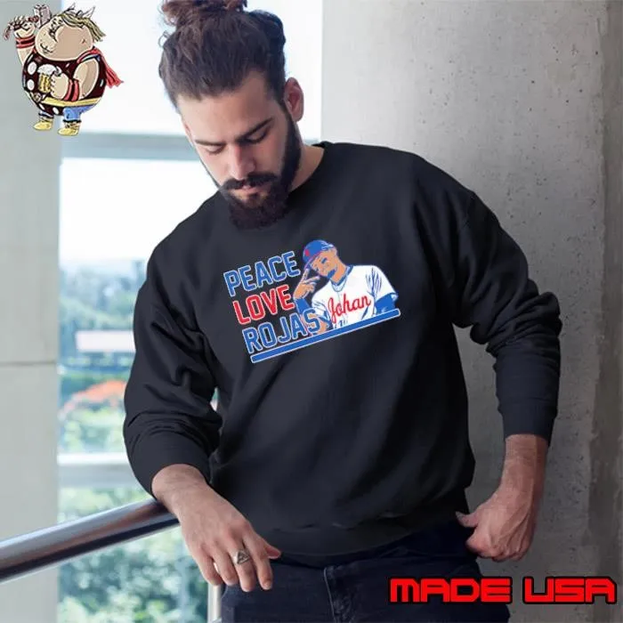 Johan Rojas Dominican professional baseball outfielder Peace Love Rojas Sweatshirt