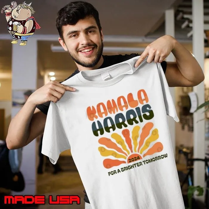 Kamala Harris For A Brighter Tomorrow 2024 Sun Retro T-Shirt
