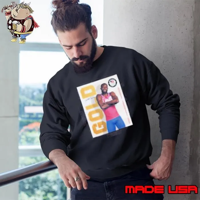 Rai Benjamin Team USA Gold Medal Men’s 400m Hurdles Olympic Games Paris 2024 Signature Poster Sweatshirt