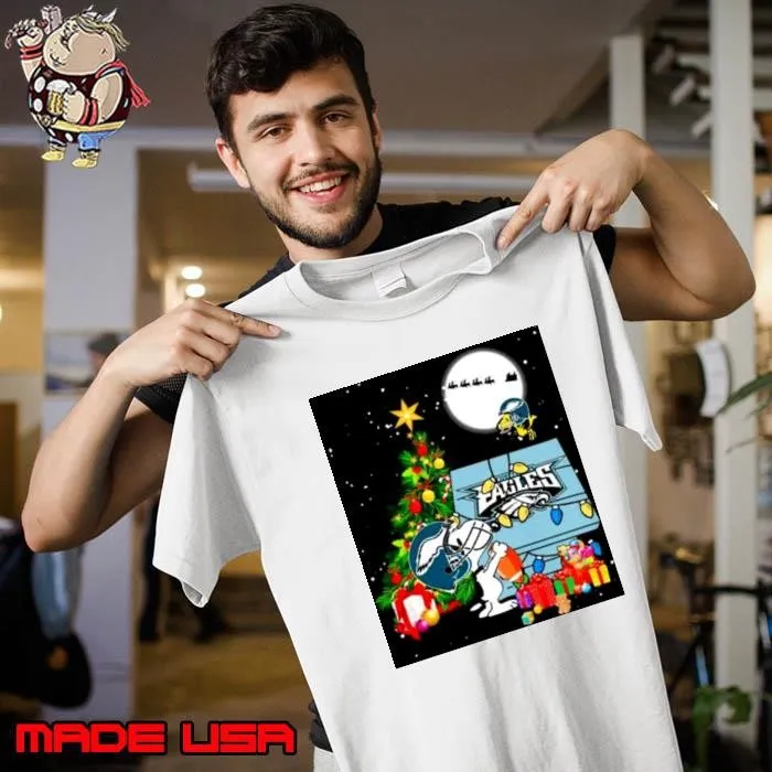 Snoopy and Woodstock Philadelphia Eagles Home Merry Christmas Unisex