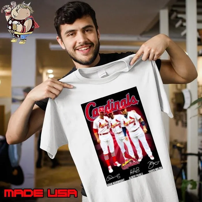 St. Louis Cardinals Adam Wainwright Albert Pujols and Yadier Molina signature Unisex