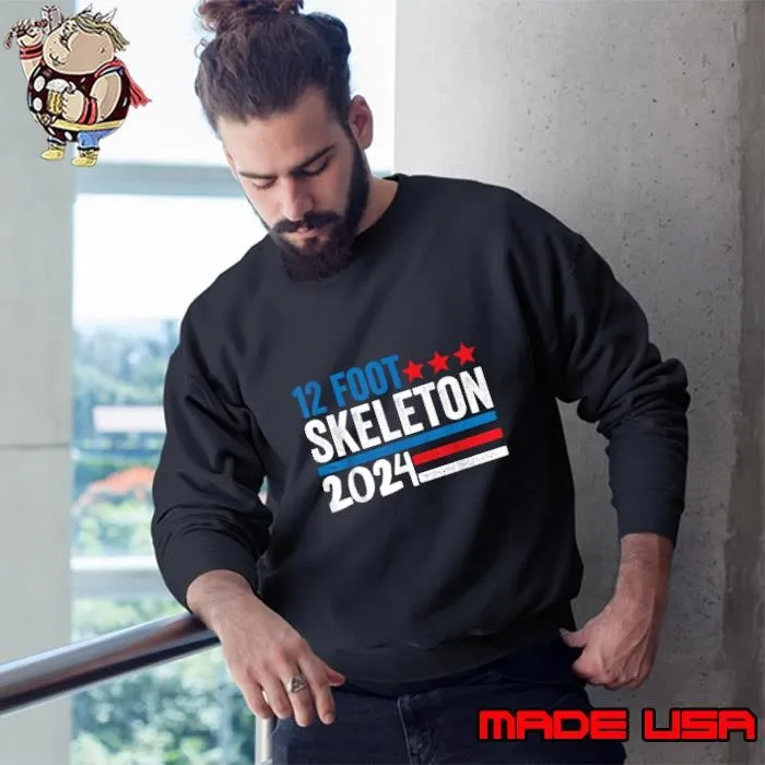 12 foot skeleton 2024 Giant Skelly Stars USA election humor Sweatshirt