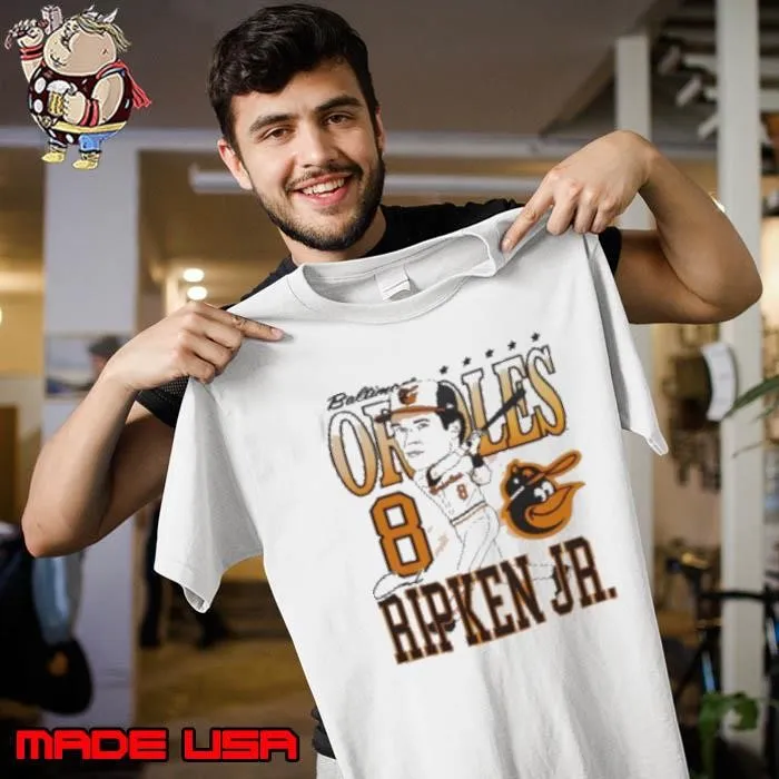 Baltimore Orioles Cal Ripken Jr. #8 Slugger Swing Caricature Shirt