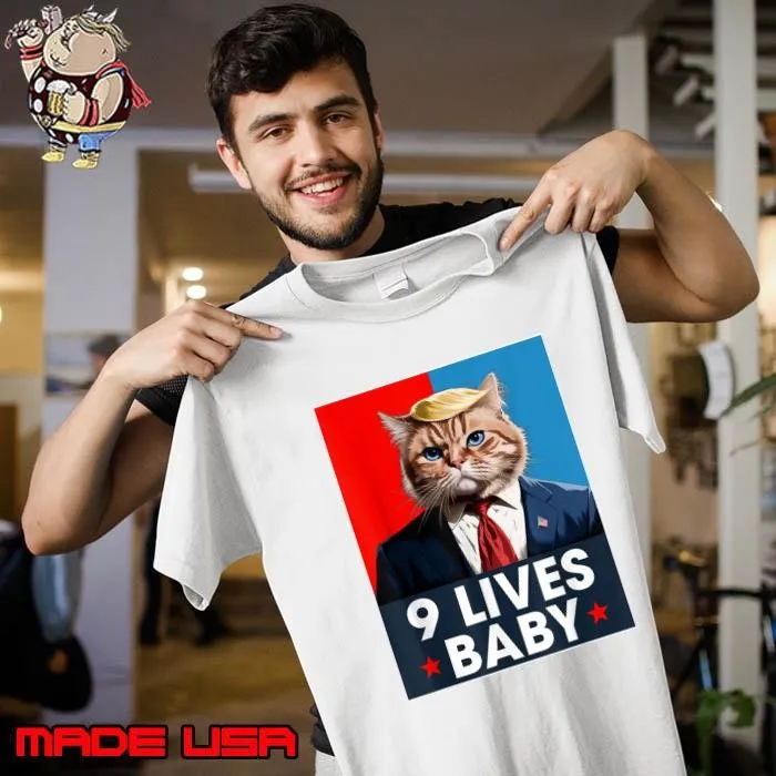 Cat Trump 9 Lives Baby Stars Hair Trump Retro Election 2024 Unisex
