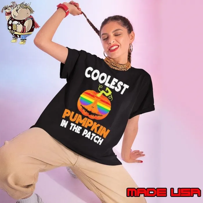 Coolest Pumpkin In The Patch Outfit Halloween Sunglasses Lgbt T-Shirt
