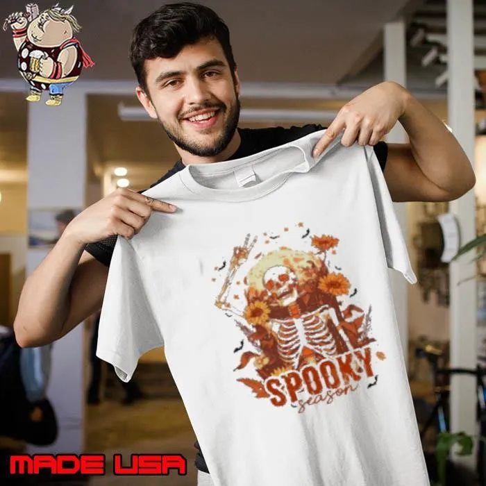 Dancing Skeleton Pumpkin Funny Fall Halloween Party Spooky Season Skeleton Unisex