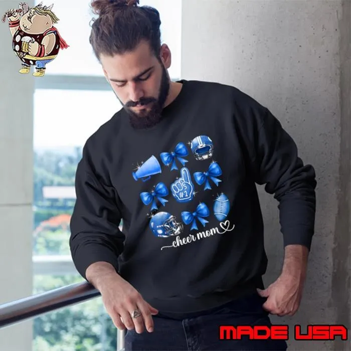 Football And Cheer Mom Football Coquette Bow Game Day Sweatshirt