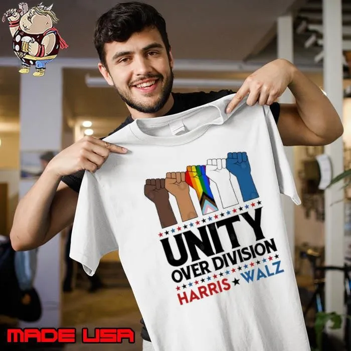 Harris Waltz 2024 Unity Over Division Election Kamala LGBTQ Unisex