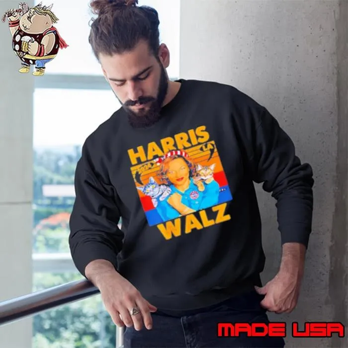 Harris Walz with the Cats 2024 vintage Sweatshirt