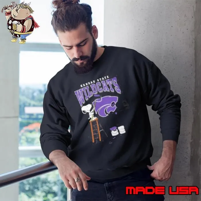 Kansas State Wildcats Snoopy Painting Sweatshirt