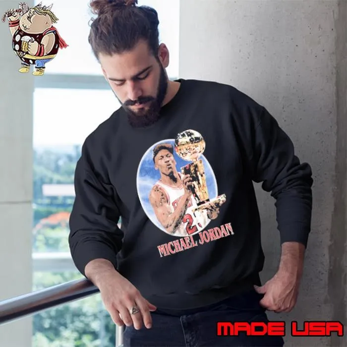 Michael Jordan Portrait Trophy American businessman and former basketball Sweatshirt