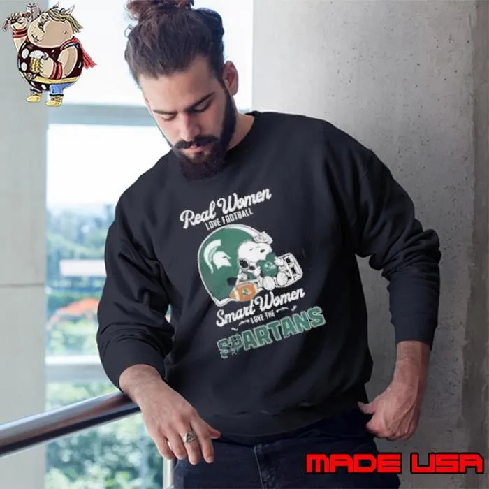 Michigan State Spartans x Snoopy Real Women Love Football Smart Women Helmet 2024 Sweatshirt
