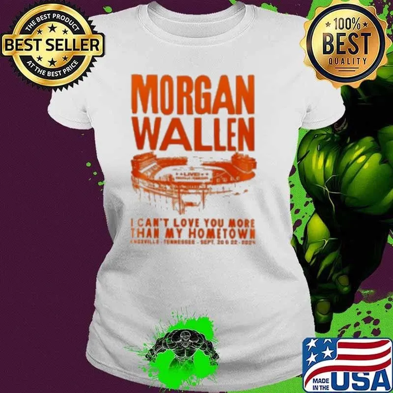 Morgan Wallen Live Knoxville Tennessee Volunteers Football 2024 Ladies tee