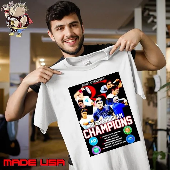 Roger Federer simply perfect 20 grand slam champions signature Unisex