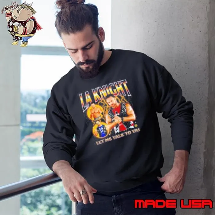 WWE LA Knight Let Me Talk To Ya Collage Mineral Wash Sweatshirt
