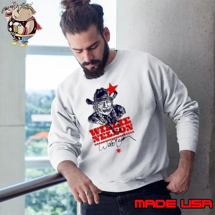 Willie Nelson Woodcut Portrait Sweatshirt