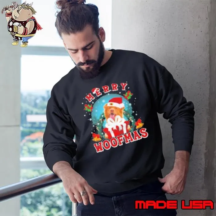 Woof Xmas Nova Scotia Duck Tolling Retriever Premium Fit Mens Sweatshirt