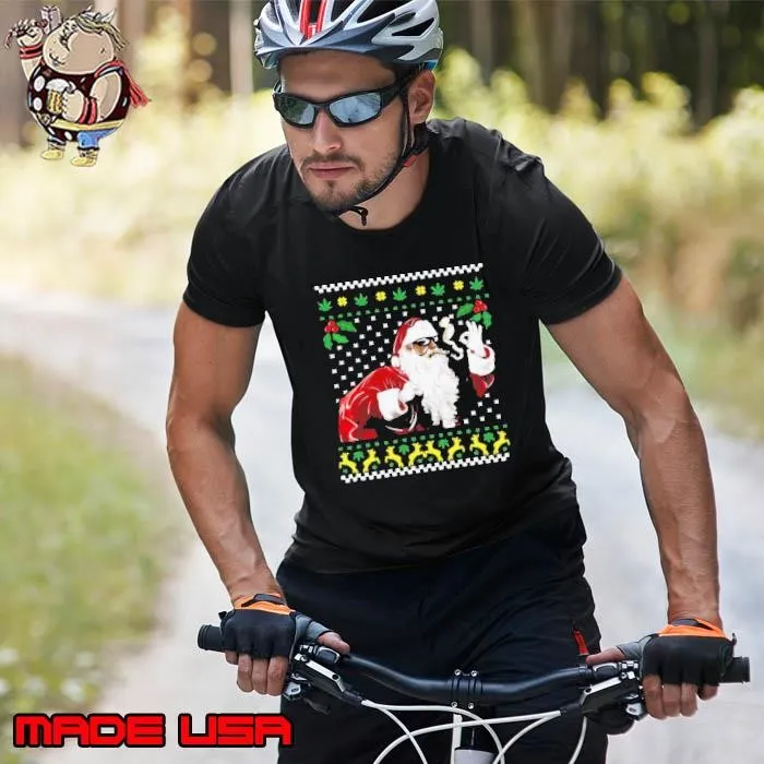 African american santa marijuana weed 420 ugly christmas Unisex