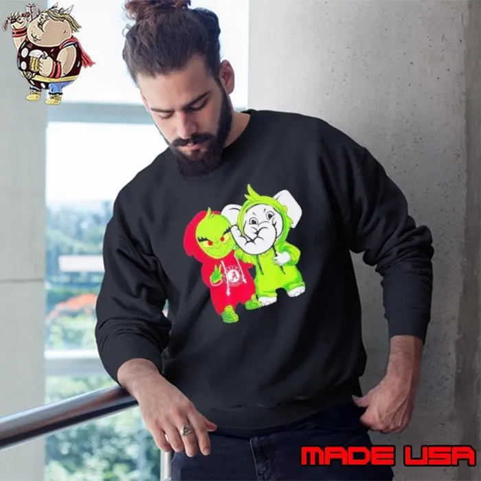 Baby Grinch Baby Elephant Peace Alabama Crimson Tide Sweatshirt