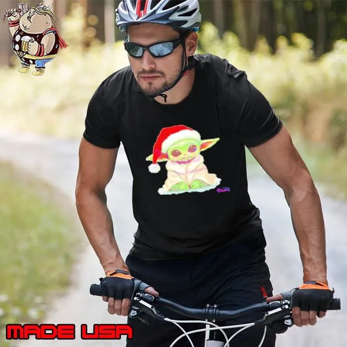 Baby Yoda Star War Christmas Santa Hat Watercolor Shirt